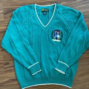 Vintage Golden Bear by Jack Nicklaus Teal Cable Knit Men’s Golf Sweater
